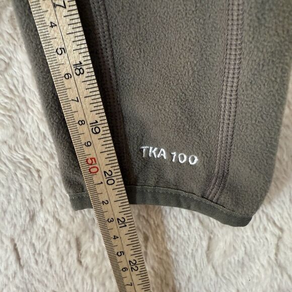 North Face TKA 100 Full Zip Fleece Jacket Sz Small/P Khaki Green Pockets - Picture 7 of 16